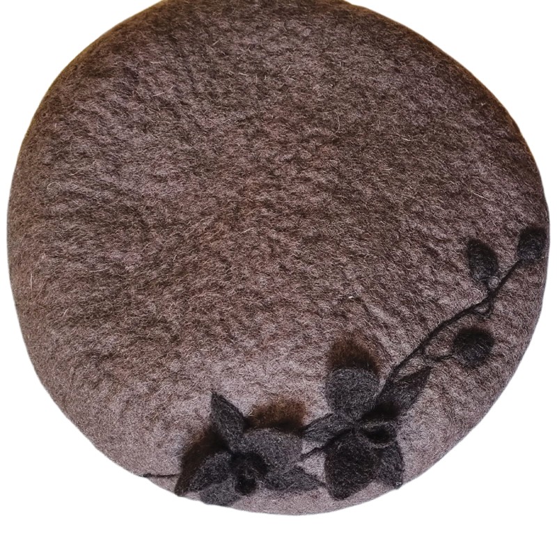 Felt Beret Hat Orchid Design – Hoorfelt Brand