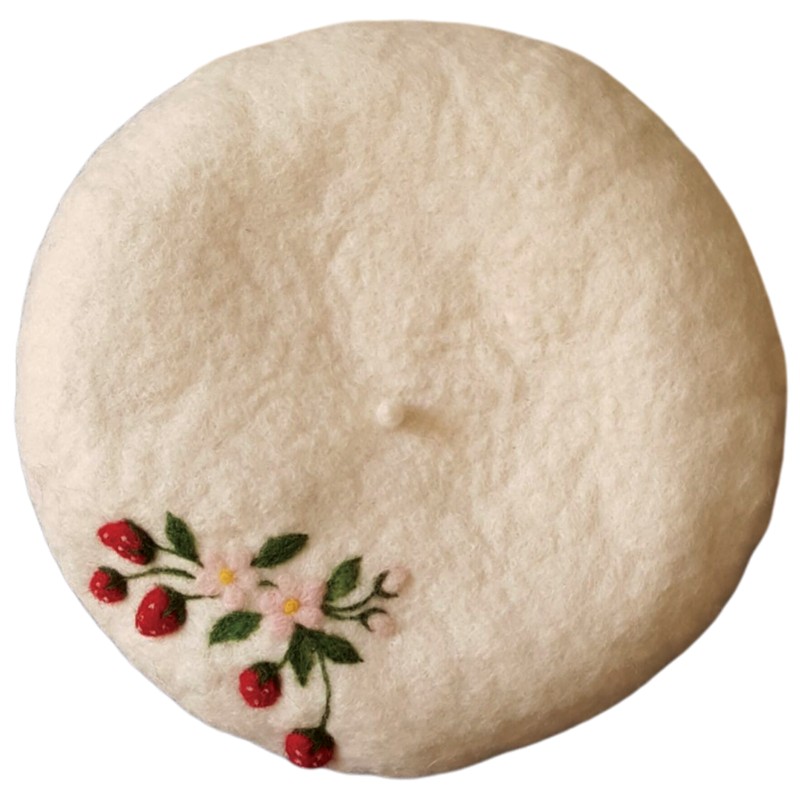 Felt Beret Hat Strawberry Design – Hoorfelt Brand