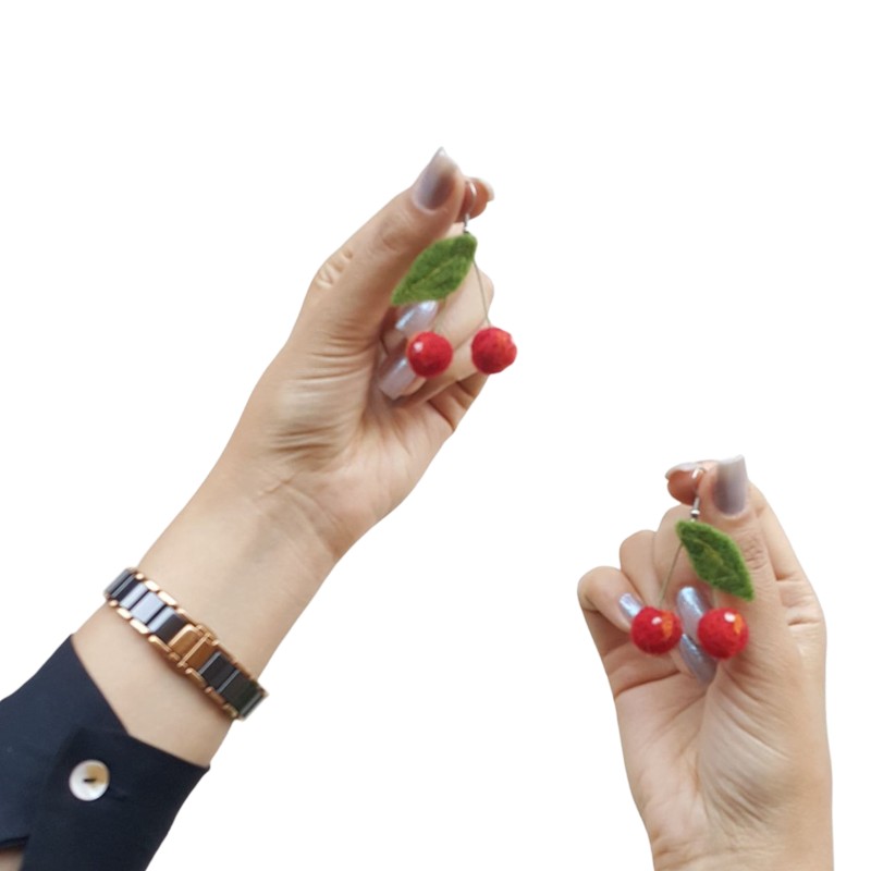 Cherry Design Felt Earrings – Horfelt Brand