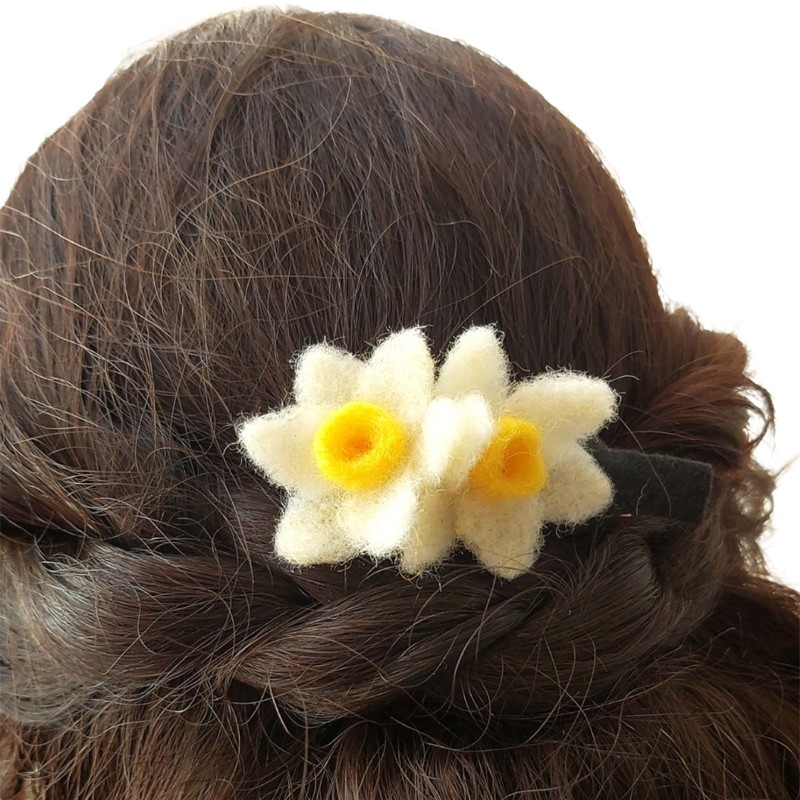 Felt Hairpin with Daffodil Design – Horfelt Brand