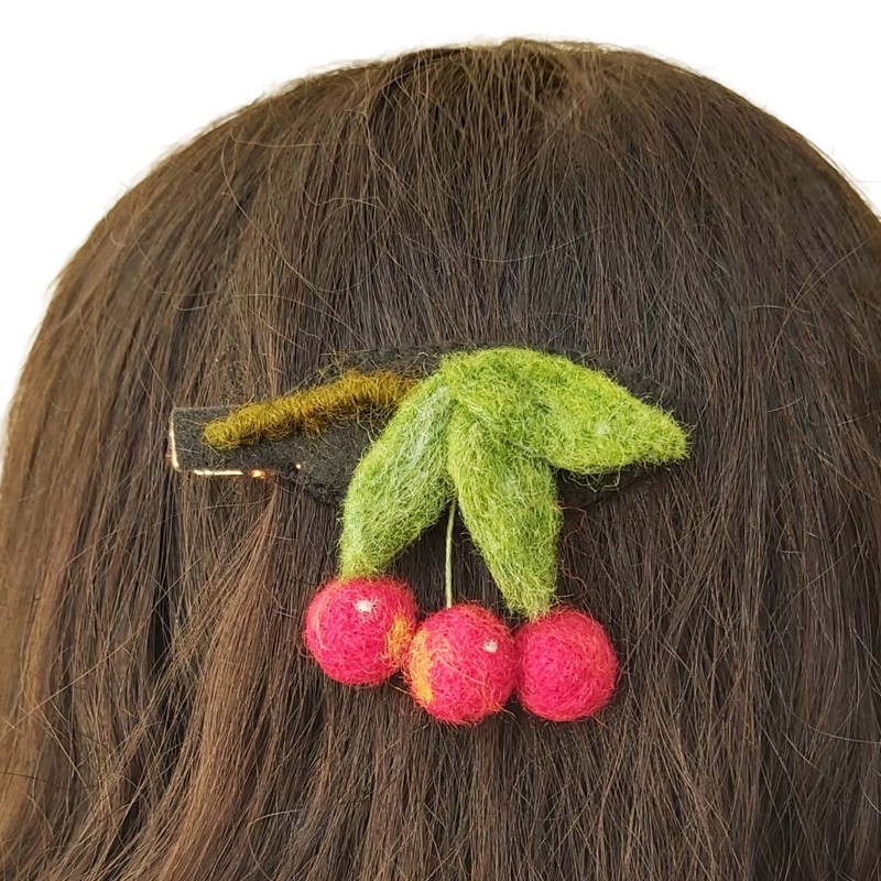 Felt Hairpin with Cherry Design – Horfelt Brand