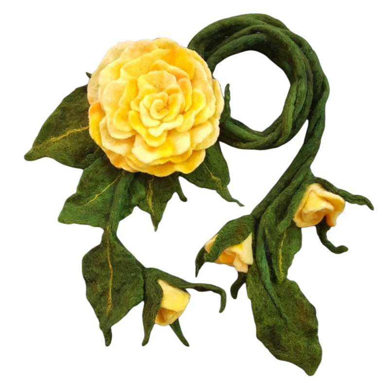 Fantasy Felt Shawl with Yellow Flower – Horfelt Brand