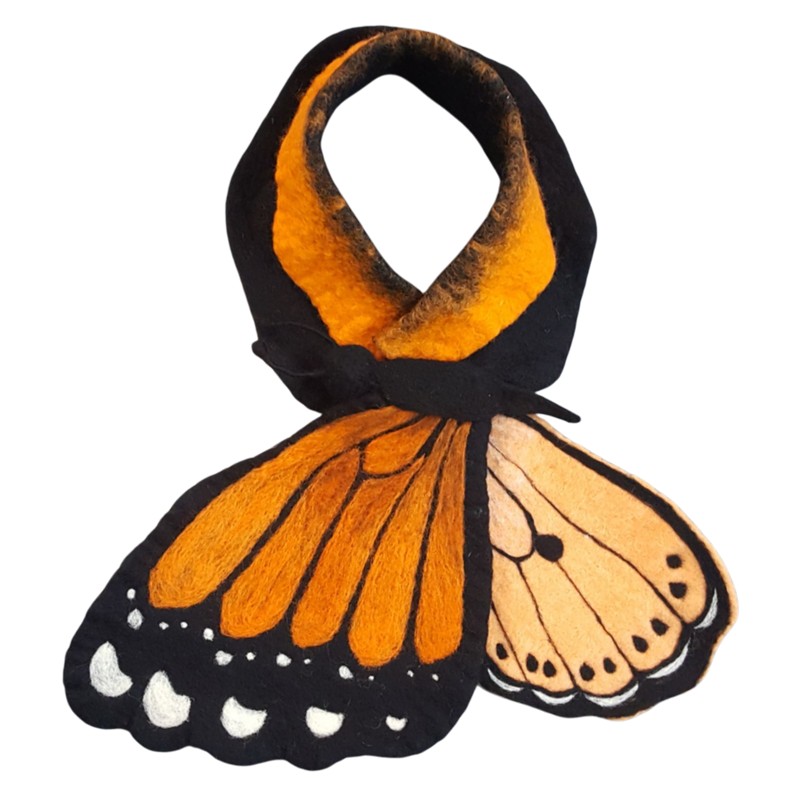 Felt Collar Scarf Butterfly Orange – Horfelt Brand