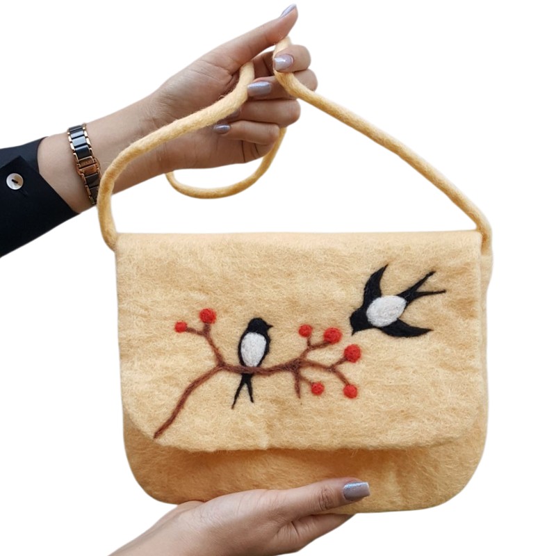 Swallow Design Felt Bag – Hoorfelt Brand