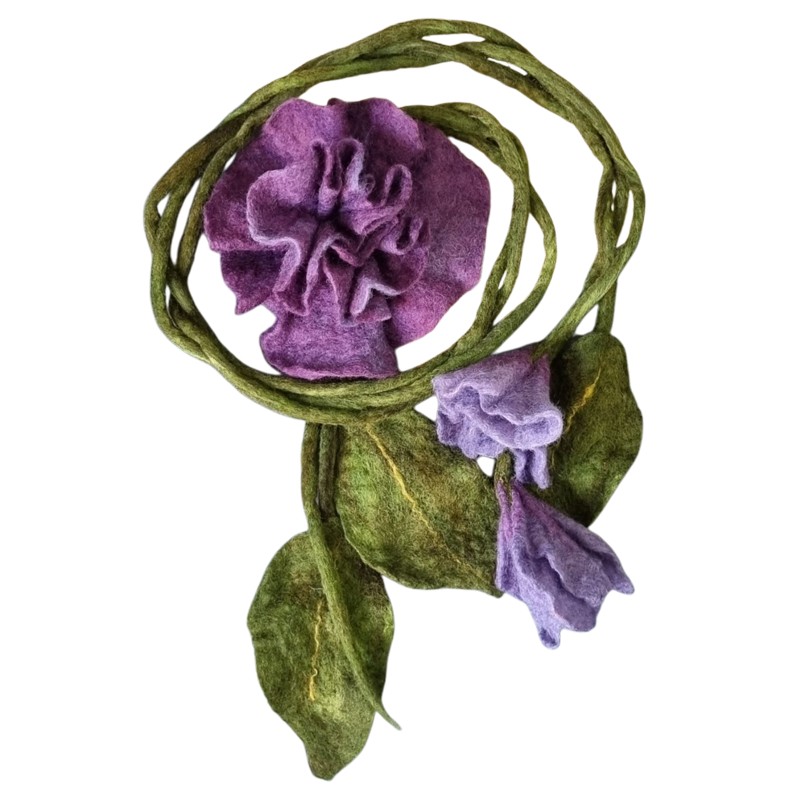 Flower Design Felted Necklace – Hoorfelt Brand