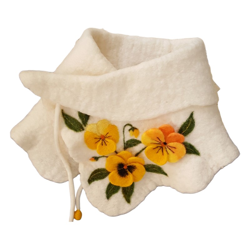 Yellow Violet Neck Shawl – Hoorfelt Brand