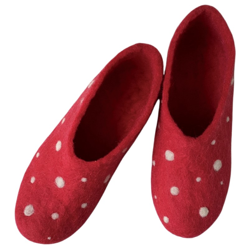 Polka Dot Felt Slippers – Horfelt Brand