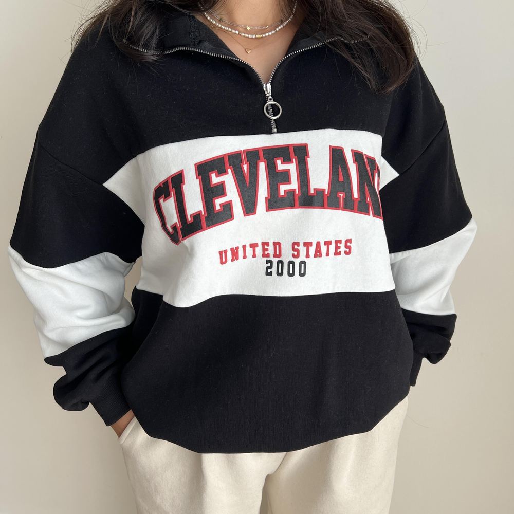 نیم زیپ مشکی CLEVELAND