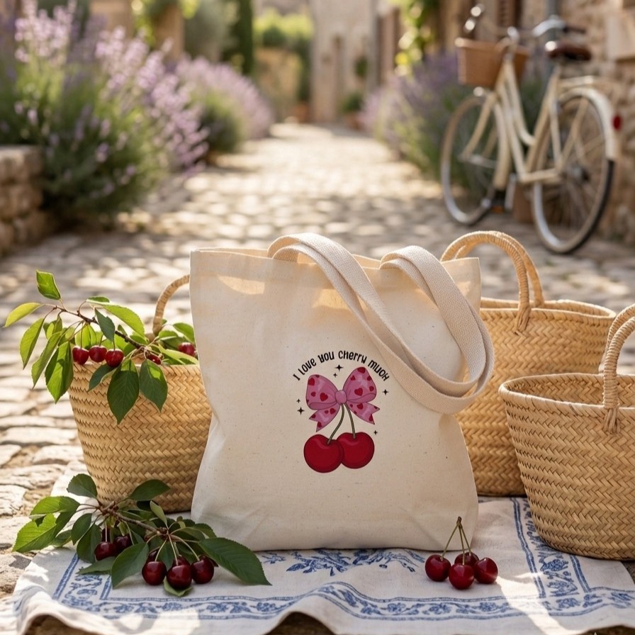 کیف پارچه ای طرح گیلاس