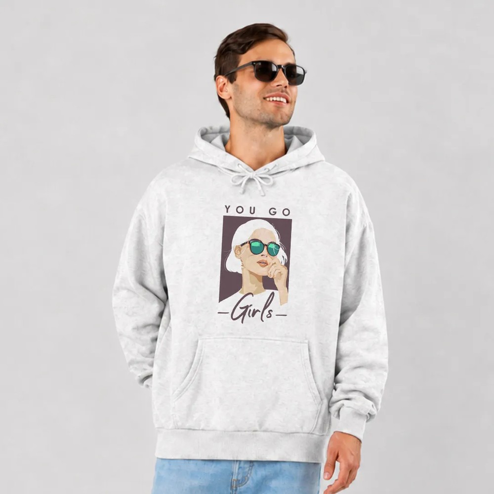 هودی تایپوگرافی طرح You Go Girls کد po6379