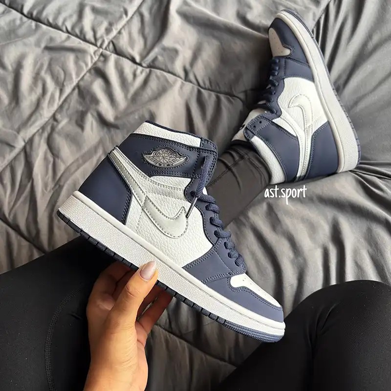 جردن وان ساقدار آبی نقره ای | Air Jordan 1 CO.JP – Midnight Navy