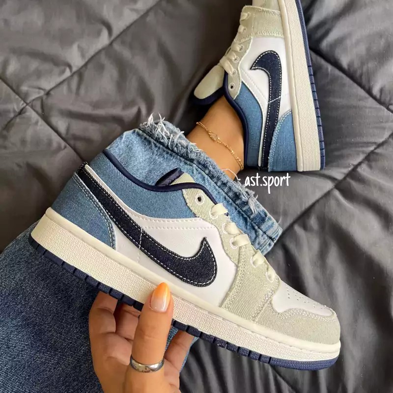 جردن 1 طوسی آبی | Jordan 1 Denim Star Blue