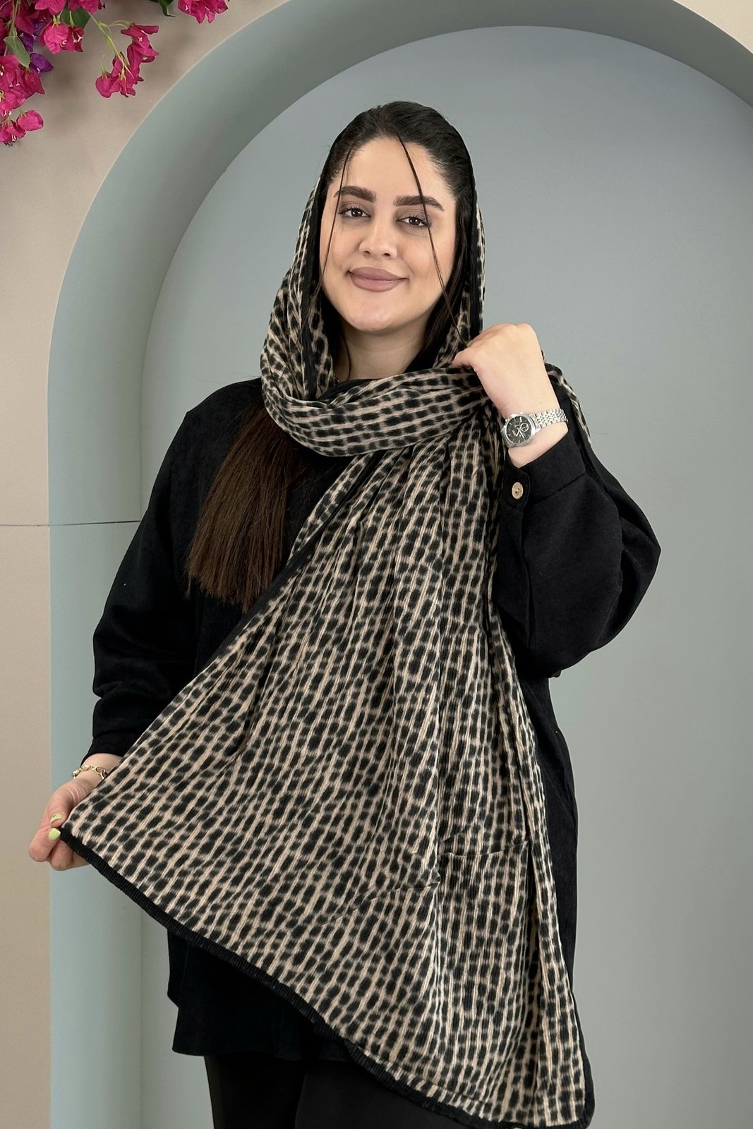 شال پشمی کد 7055