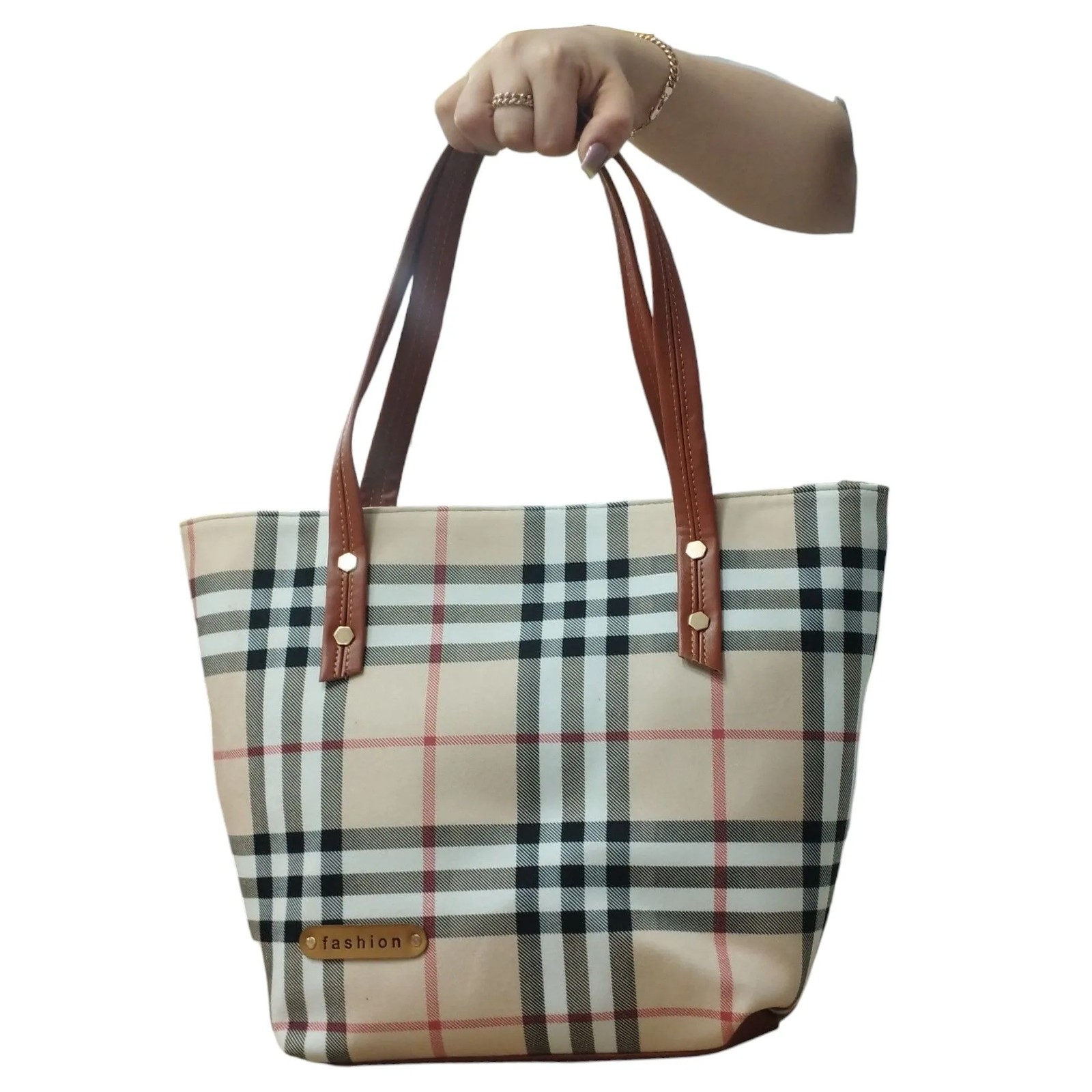 کیف دستی و ارایشی مدل فشن طرح باربری Burberry ( سایز 30*26*11)