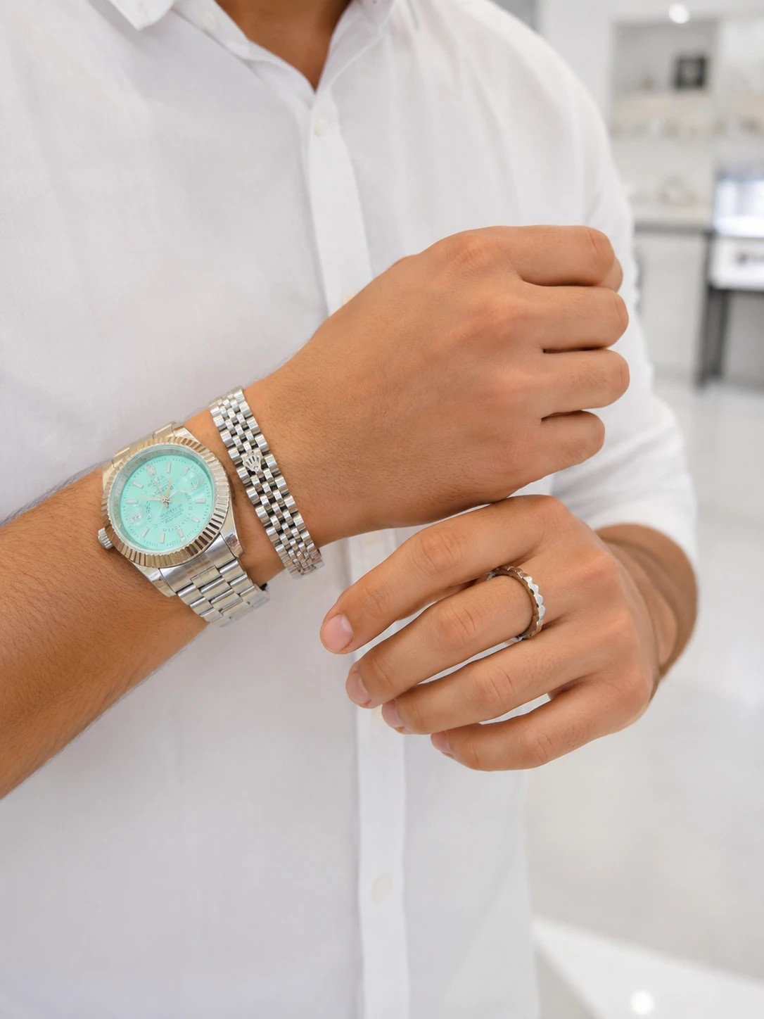 ست ساعت و انگشتر و دستبند رولکس rolex