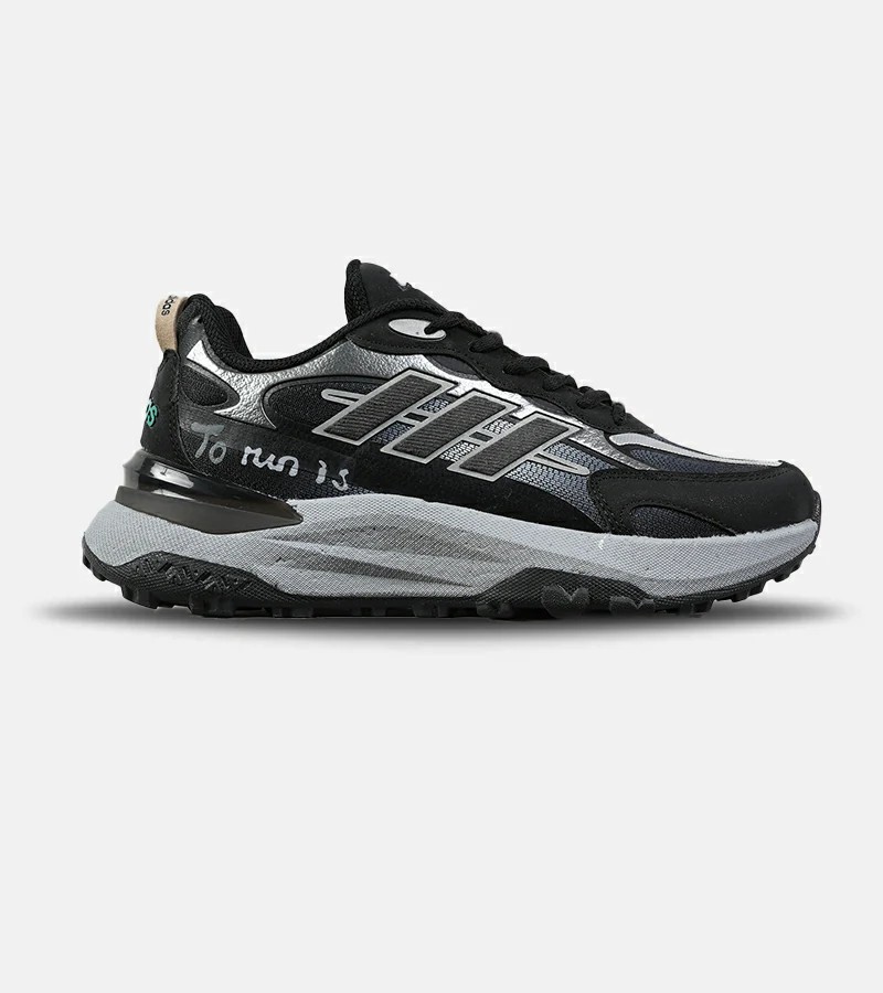 کفش کتانی مردانه و زنانه مشکی طوسی Adidas More Than Speed مدل 7731
