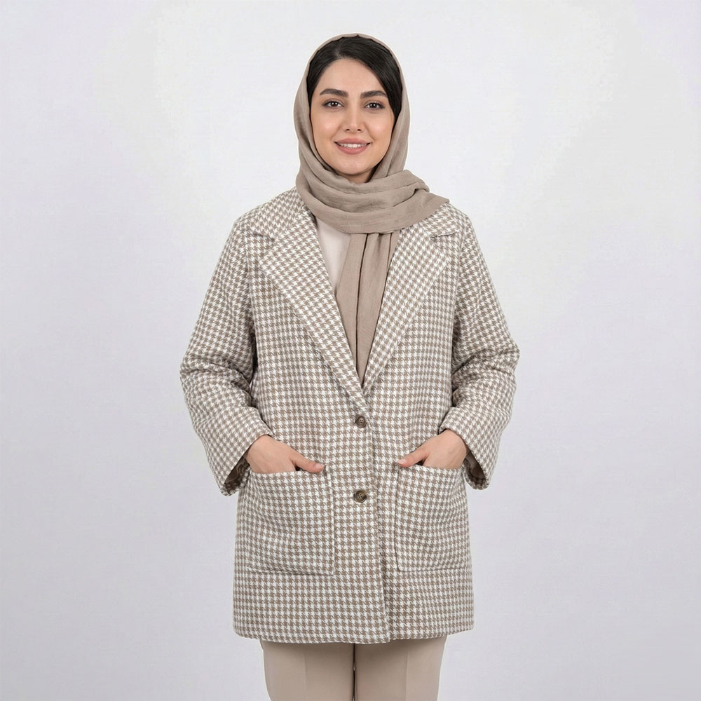 کت کشمیر زنانه کرم کد 10706