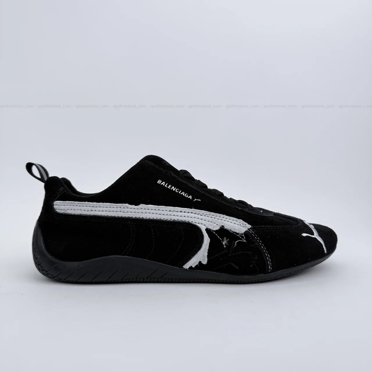 کتونی پوما اسپید بلنسیاگا مشکی سفید Puma Balenciaga Speedcat Black White کد 2358