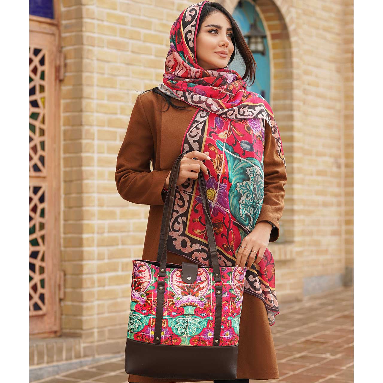 ست کیف و شال زنانه ارکیده کد 07