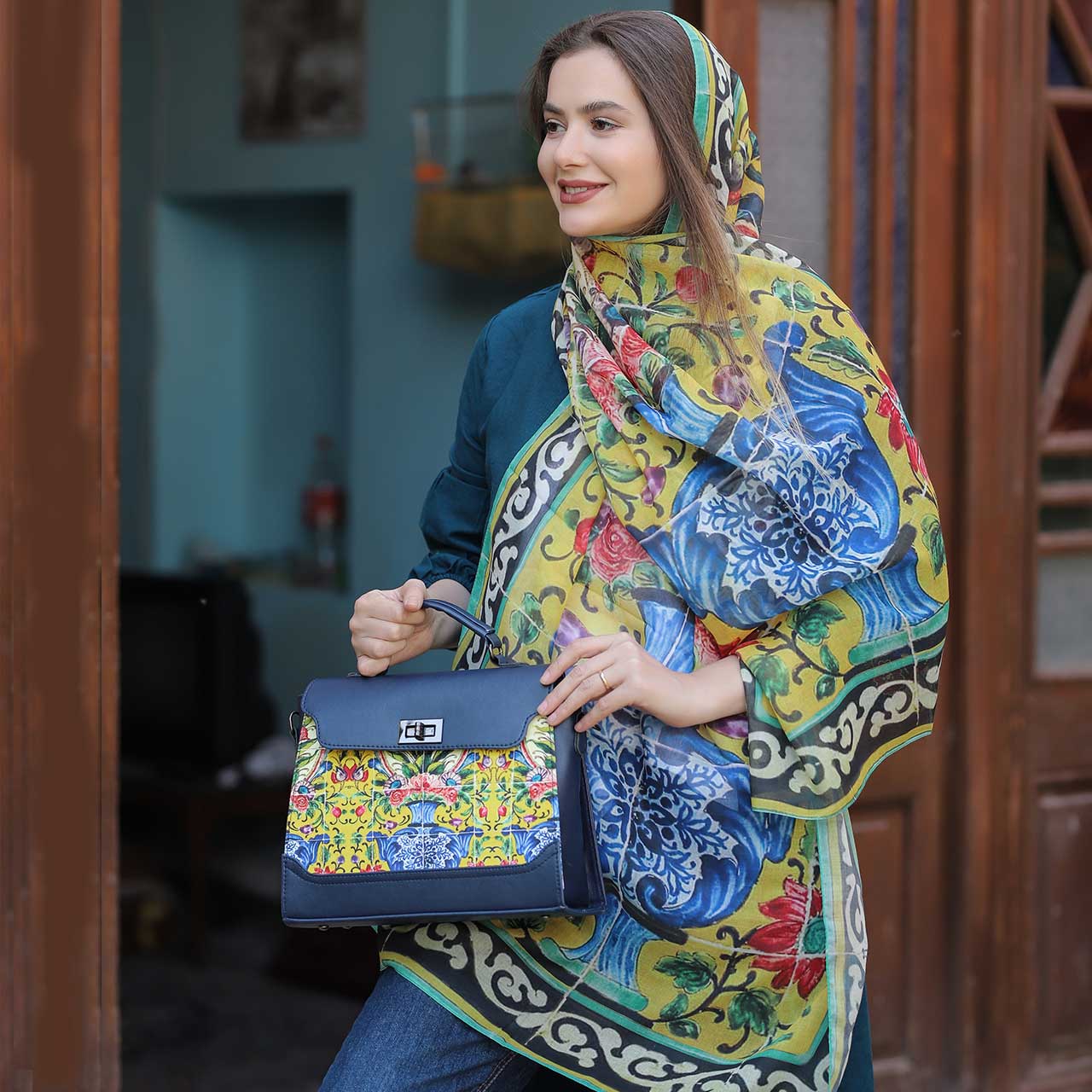 ست کیف و شال زنانه پیچک کد 18