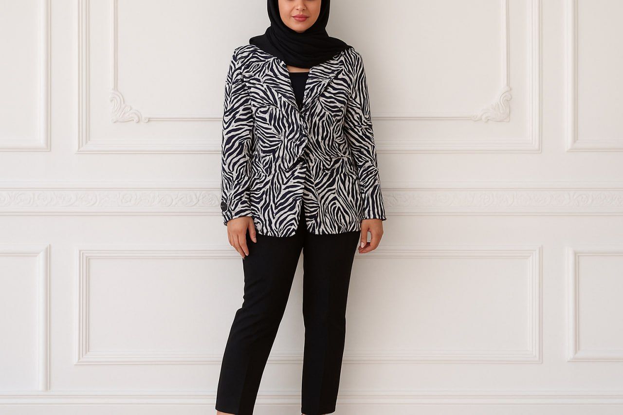 ست زنانه کت و شلوار خوش پوش قد 70 zebra رنگ مشکی 408907