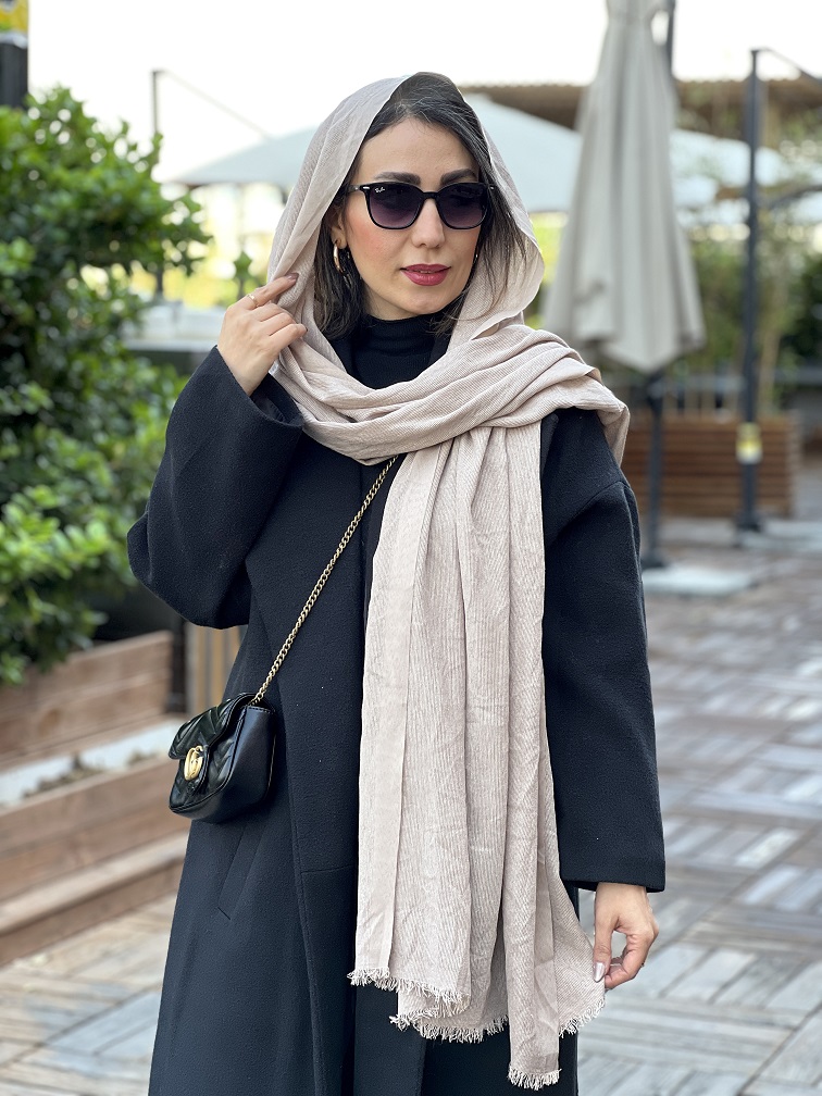 شال مخمل کبریتی کرم
