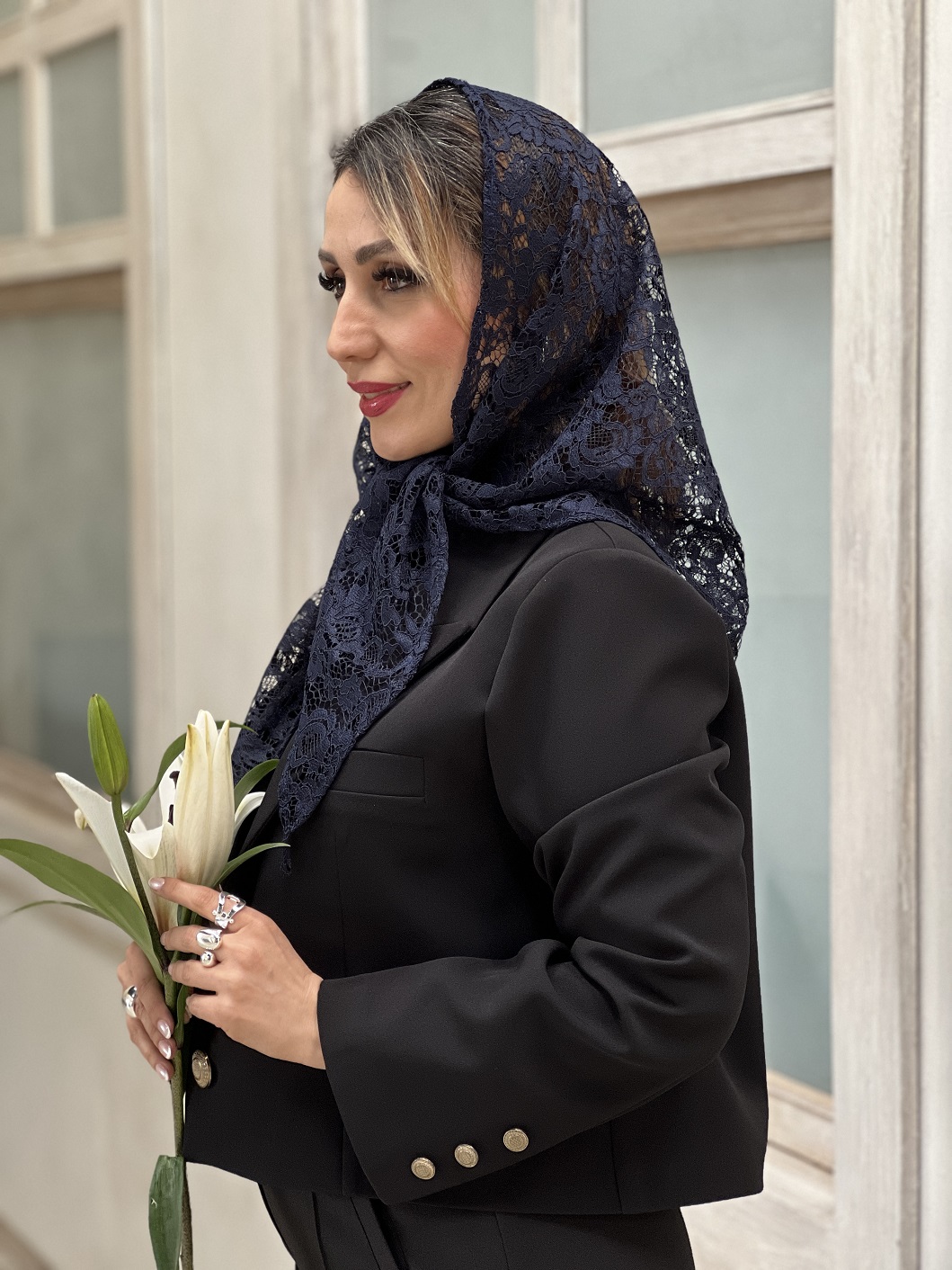 سه گوش گیپور فرانسه سرمه ای