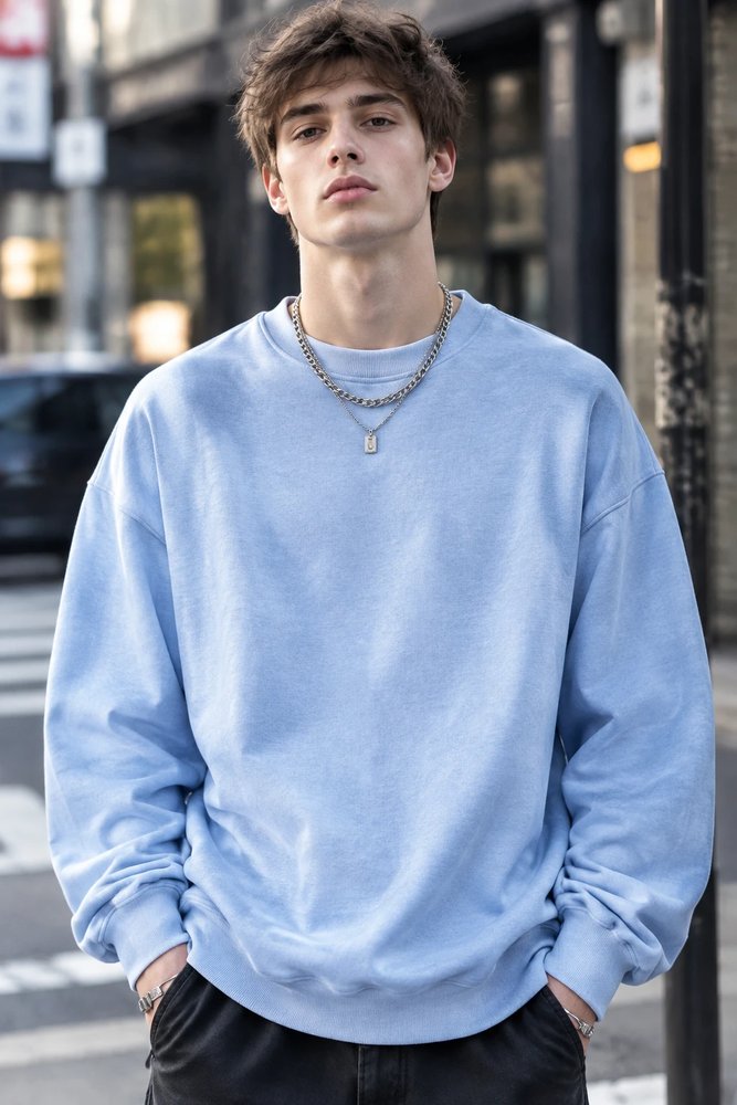 سویشرت دورس بیسیک لش پنبه سه نخ ضخیم پاستیلی | Basic Oversized Sweatshirt