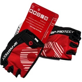 دستکش نیم پنجه پد دار ژله ای BP-PROTECT قرمز