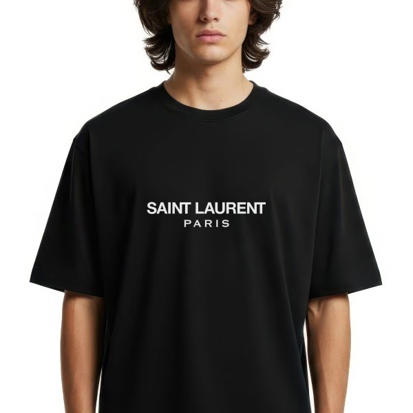 تیشرت باکسی مشکی طرح سنت لوران پاریس (Saint Laurent) | کد BR170