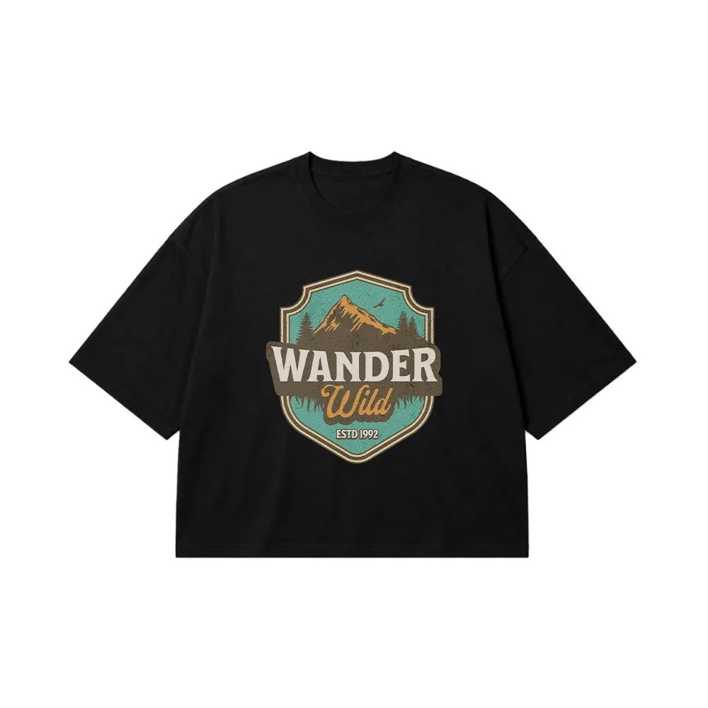 تیشرت باکسی کوهنوردی طرح Wander Wild کد 27133