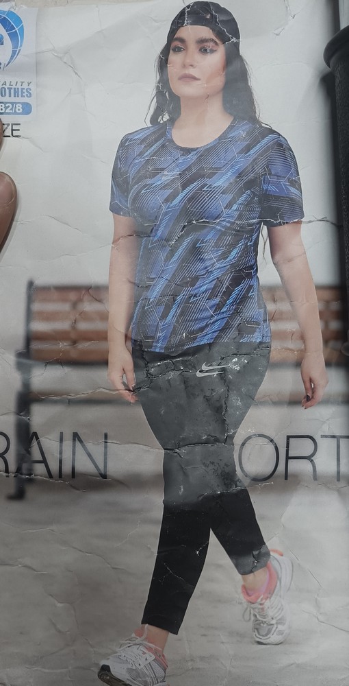 ست ورزشی تیشرت و لگ زنانه سایز بزرگ rain sport