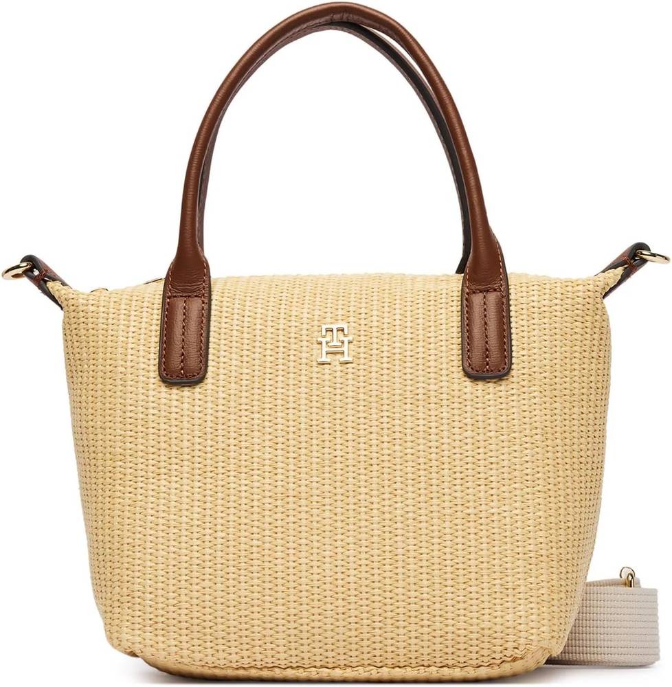 کیف دستی و دوشی Tommy Hilfiger Popette Mini Tote از رافیا طبیعی