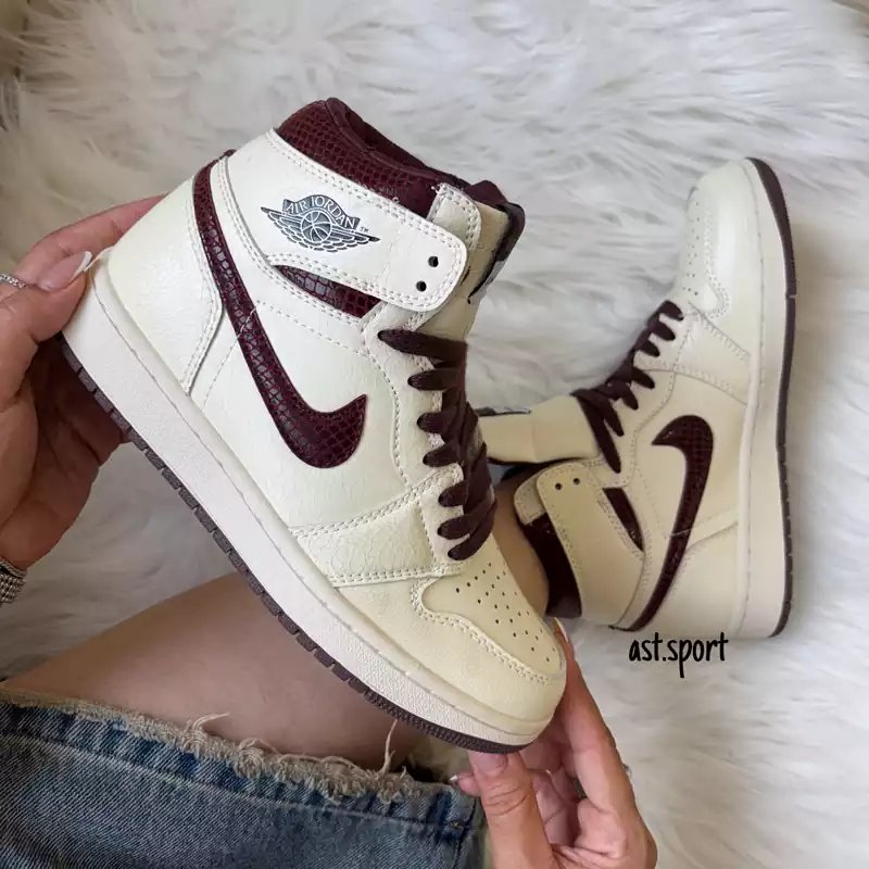 جردن وان ساقدار کرم زرشکی | Jordan 1 High Cream Burgundy