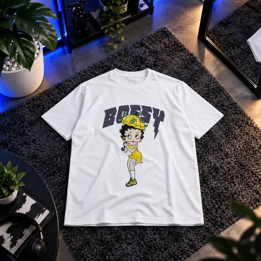 تیشرت بتی بوپ طرح استریت‌ویر زرد (Betty Boop) کد 5588