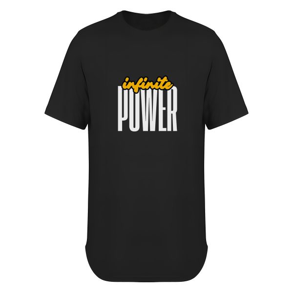 تیشرت لانگ طرح infinite power کد T061