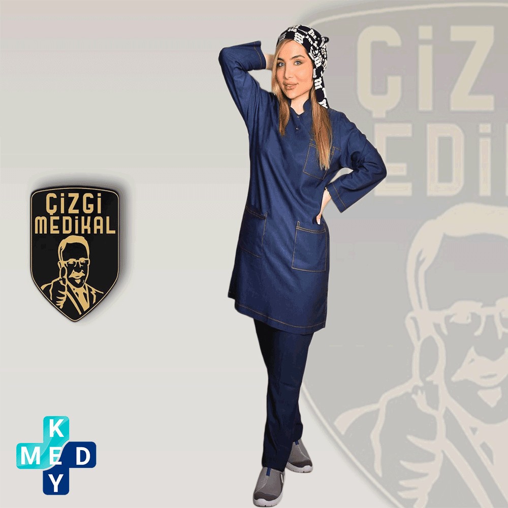 تونیک شلوار طرح جین سیزگی Cizgi Medical