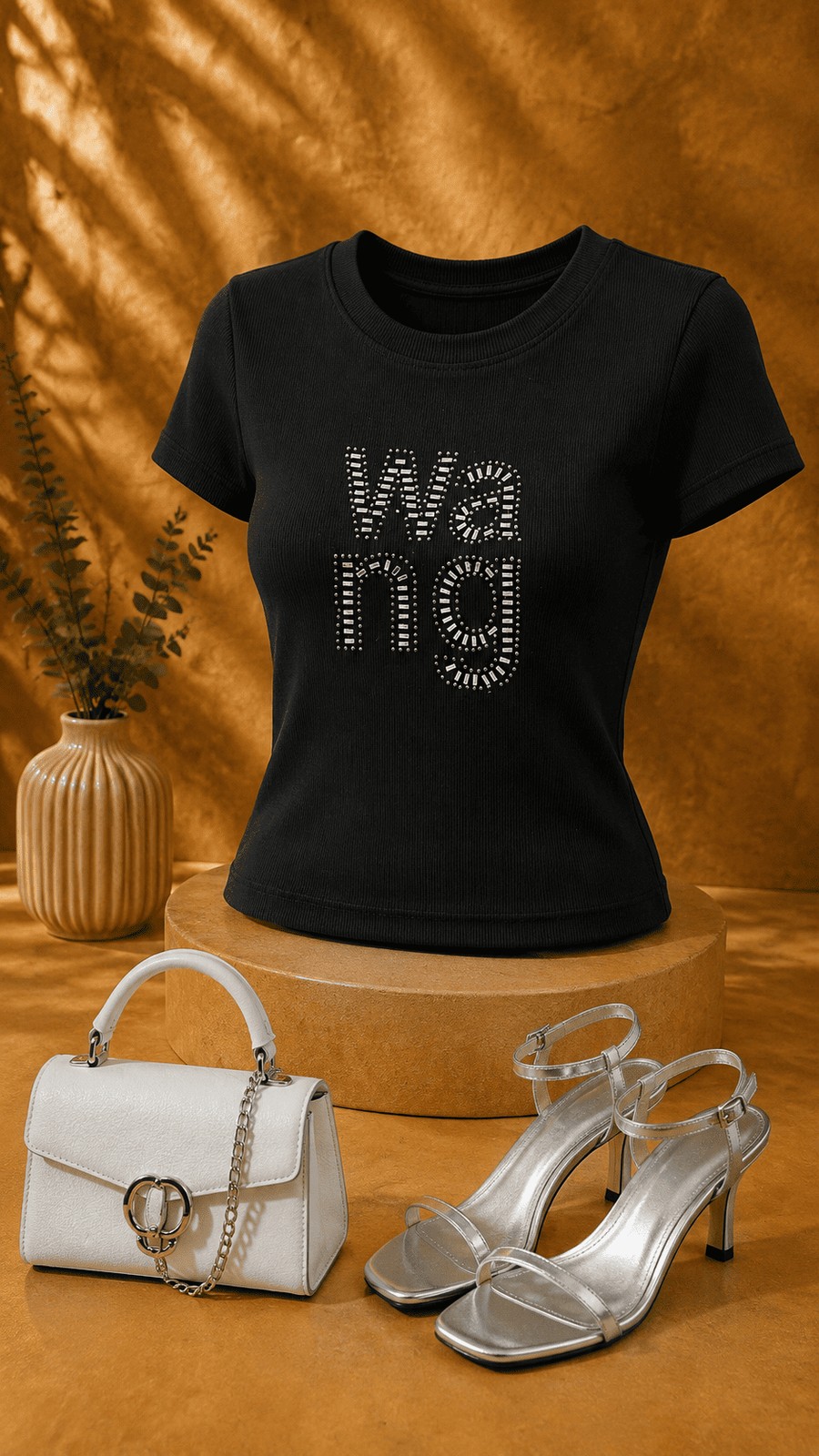 کراپ فانریپ نگینی wang مشکی