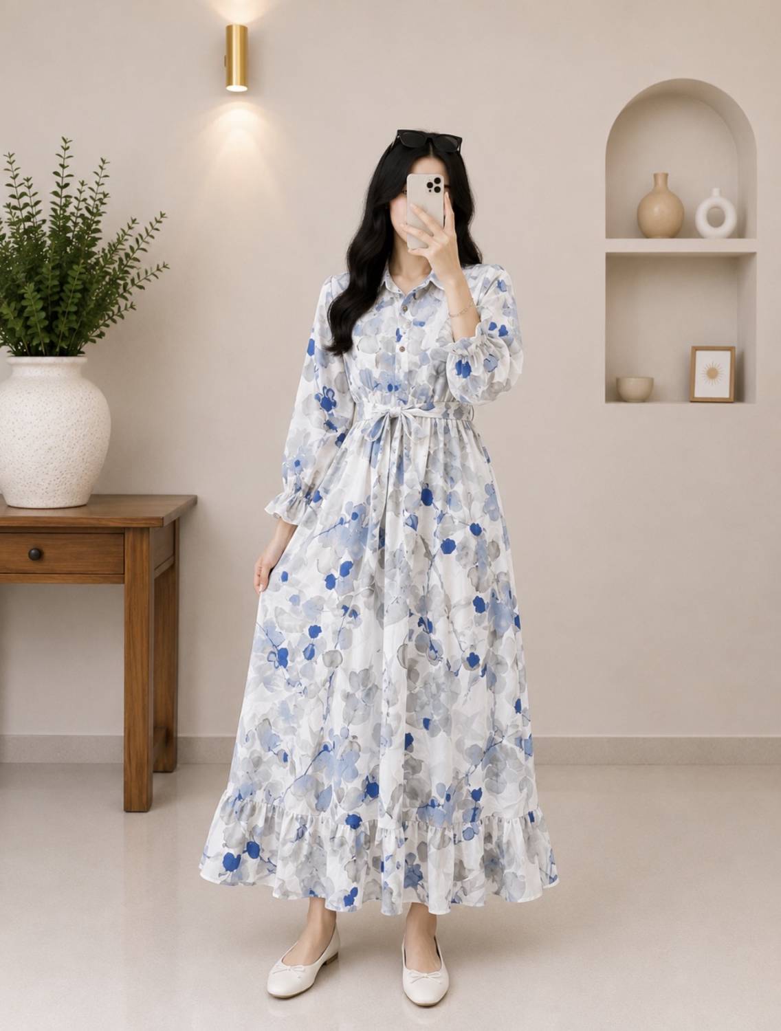 پیراهن زنانه گلشید پنبه نخی گلدار