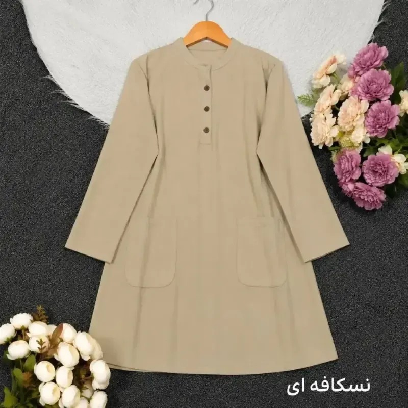تونیک جلو بسته زنانه لنین مرغوب رنگ بندی متنوع فری سایز