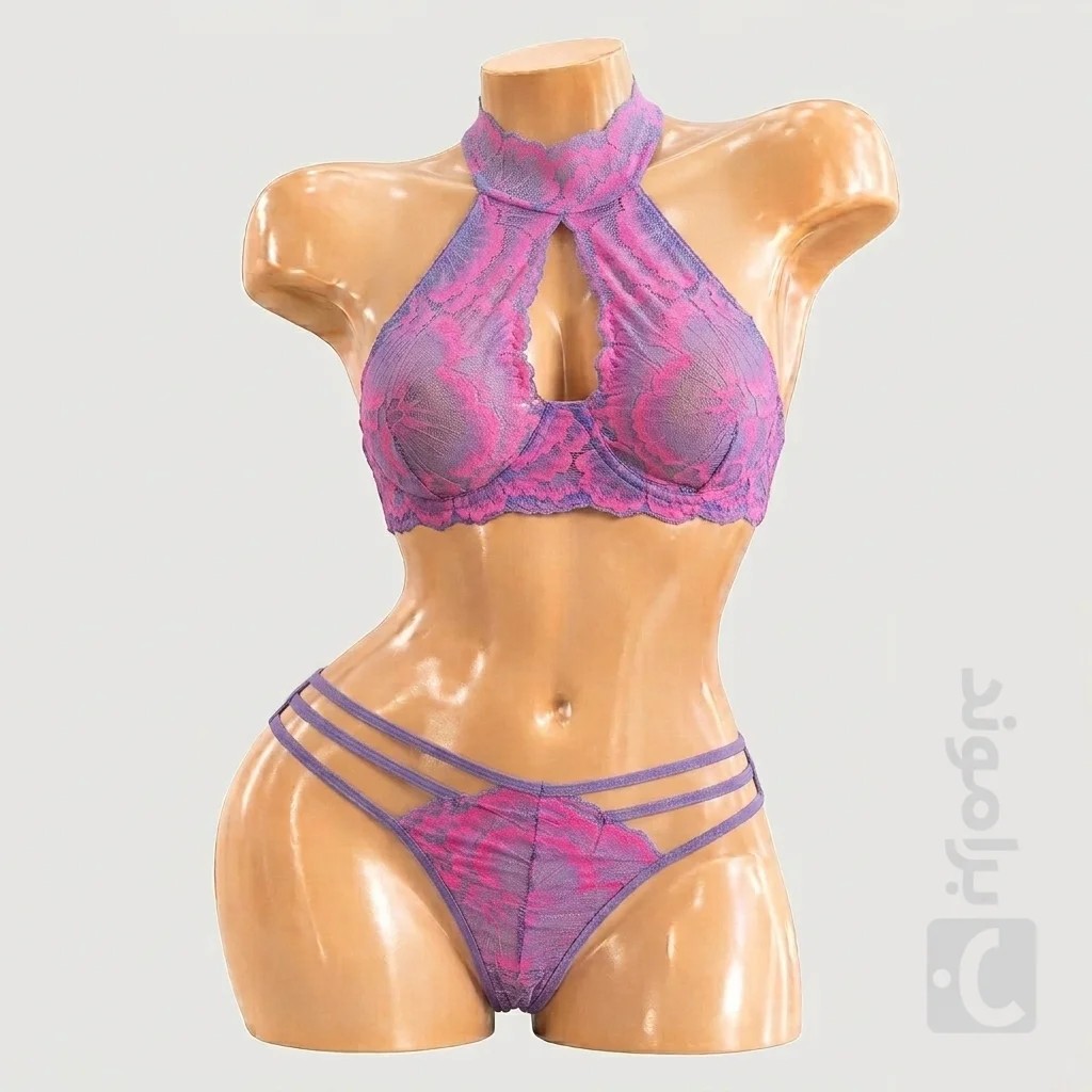 ست فانتزی دانتل گره ای دو شورته (میسا) زنانه