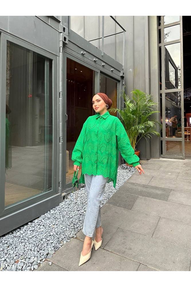 پیراهن زنانه سبز Afra Line