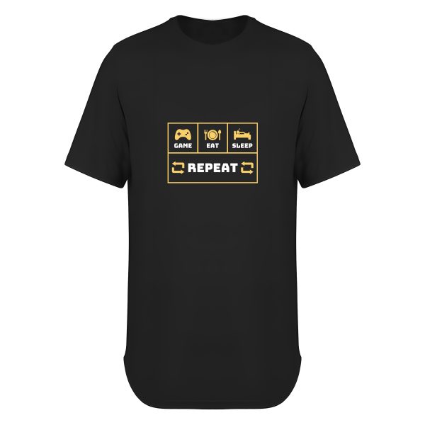 تیشرت لانگ طرح Gamer Repeat کد G012
