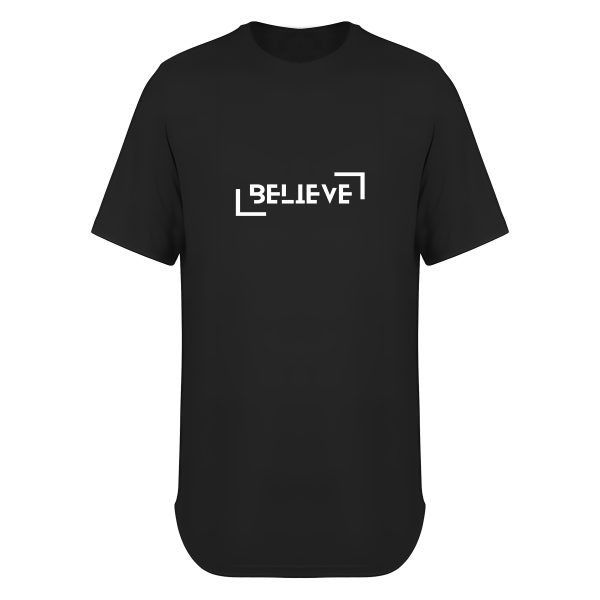 تیشرت لانگ طرح White Believe کد T024