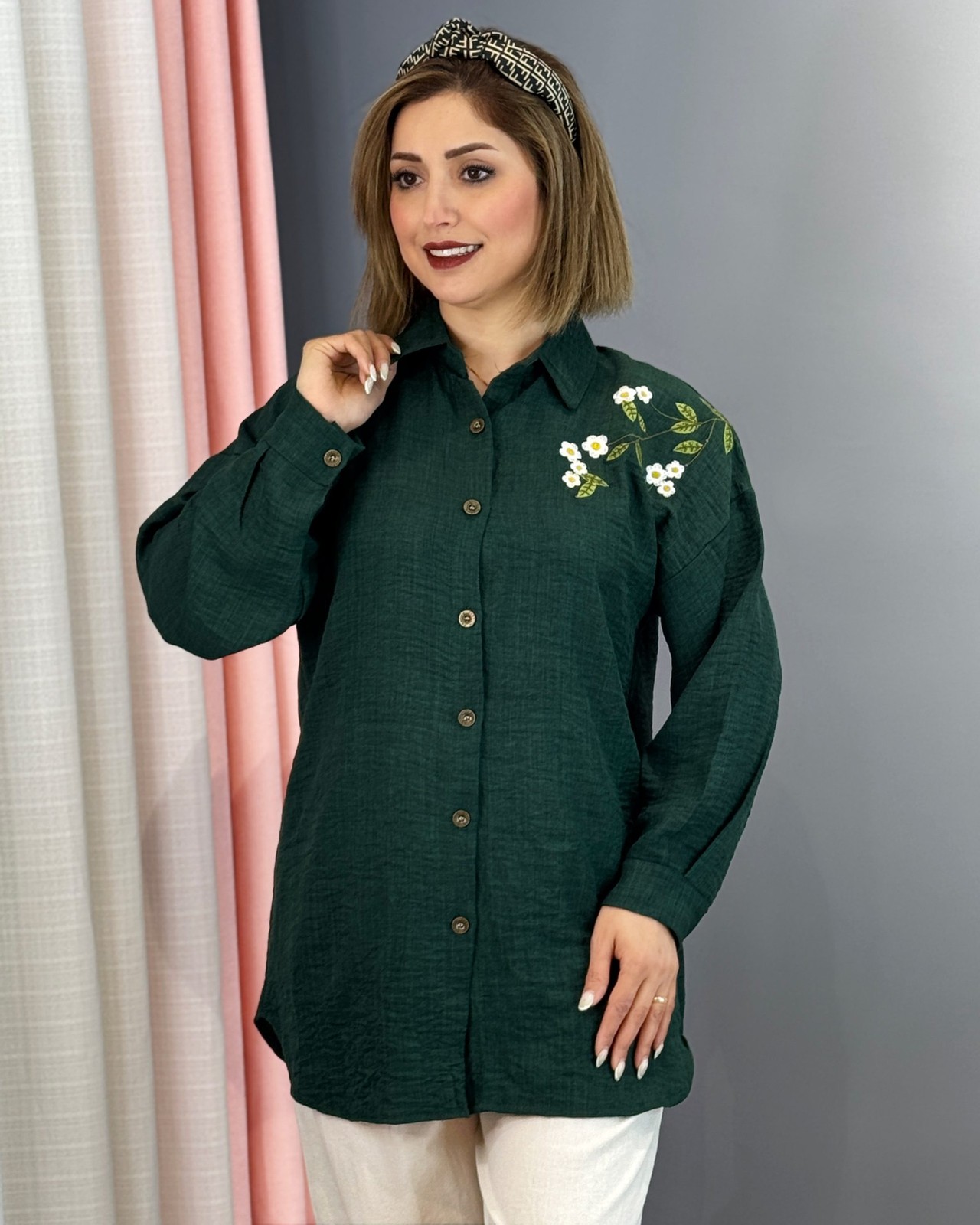 تونیک سرشانه گلدوزی