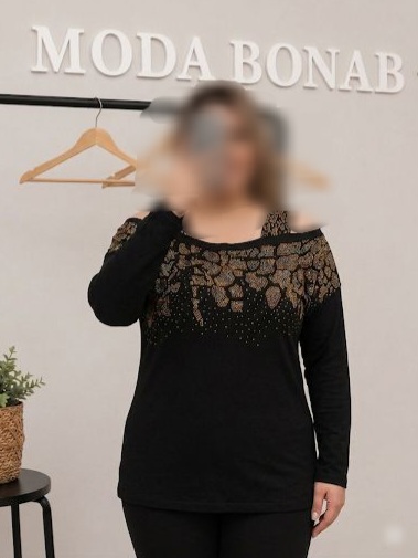 بلوز نخی نگین پلنگی