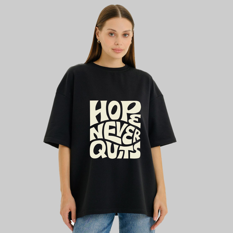 تی شرت آستین کوتاه زنانه پنبه طرح hope