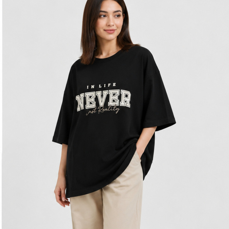 تیشرت آستین کوتاه النا مدل never