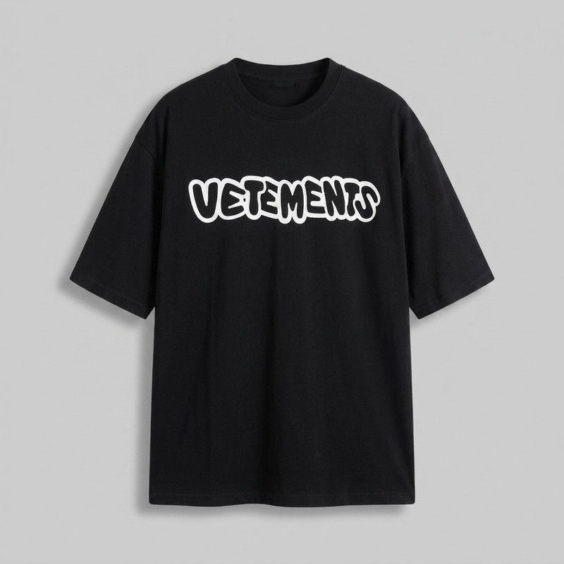 تی شرت زنانه باکسی نخ پنبه طرح Vetements