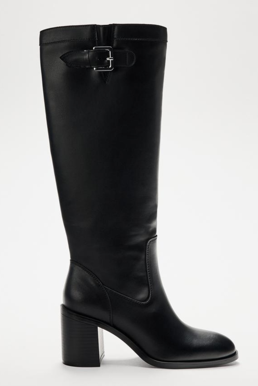ZARA BUCKLE DETAIL HEEL BOOTS